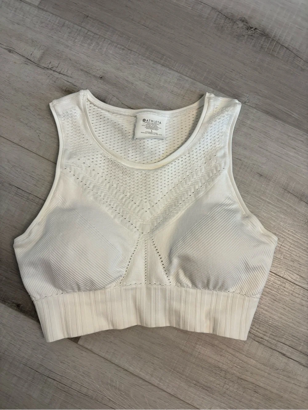 Athleta White Seamless Longline High Neck Sports Bra Size Large